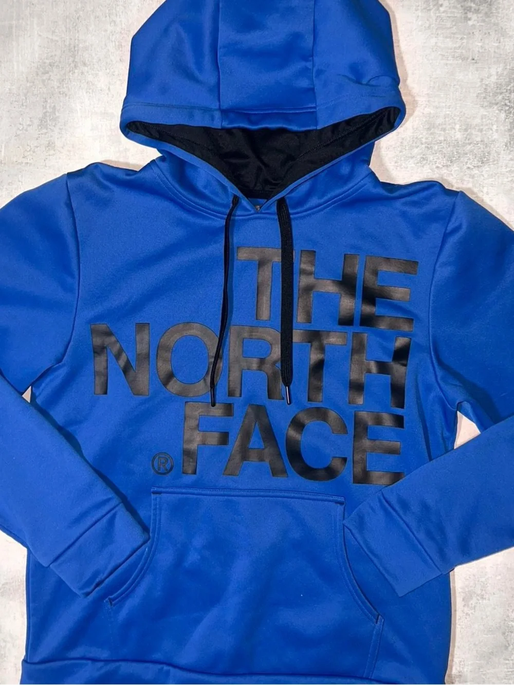 The North Face Men’s Royal Blue Pullover Hoodie with Black Logo